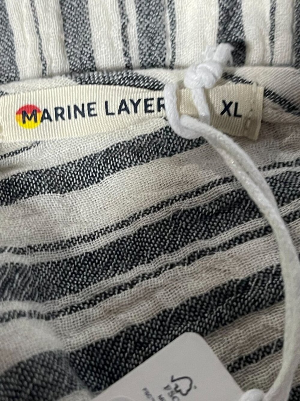 Marine Layer Corinne Double Cloth Maxi Dress XL Black & White Striped Sleeveless - Picture 4 of 9